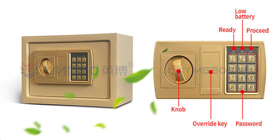 홈 호텔 아파트를 위한 키가 있는 전자 디지털 금고 3개 볼트 Anti-Pry Solid Steel Keypad Safe Box