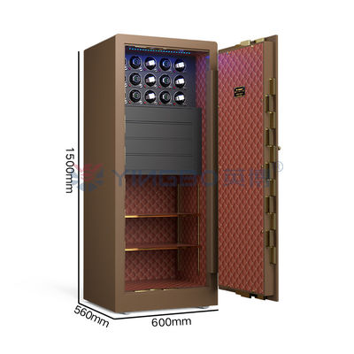 탄탄한 강철 갈색 보석 안전 바이오메트릭 지문 잠금 H1500mm 고급 시계 안전