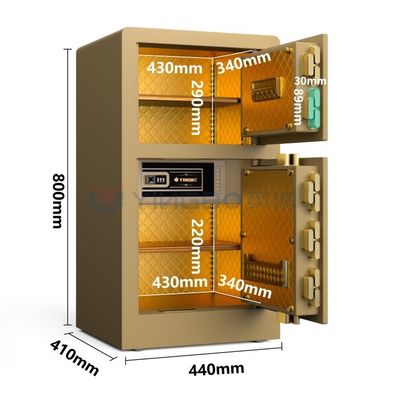 반도체 지문 잠금 안전 상자 YB/RS-80D 금 바이오 메트릭 잠금 안전 상자