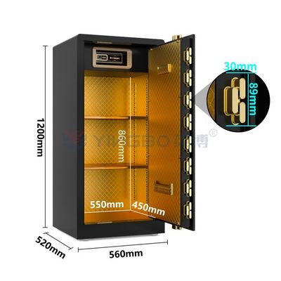 H47in. 지문 잠금 지능형 주택 안전 상자 듀얼 경보 YB/RS-120 검은색