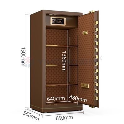 생체 지문 잠금 사무실 안전 상자 H1500mm YB/N7-150 커피 지문 잠금 안전 상자