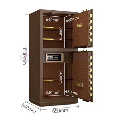 120kg 특허 된 볼트 듀얼 알람 생체학적 안전 상자 지문 잠금 YB/N7-150D 커피