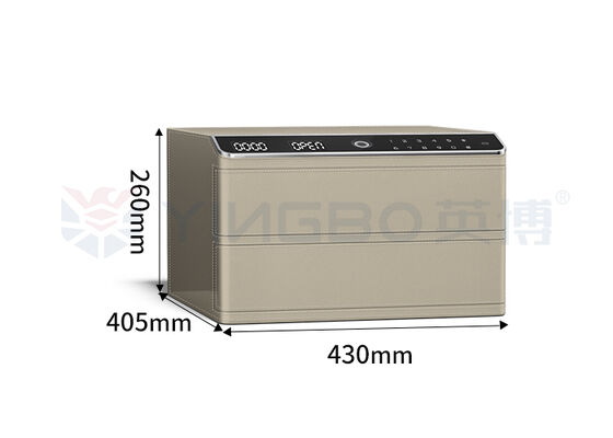 이중층 고체강 가죽 덮인 보석 작은 안전 상자 생체 인식