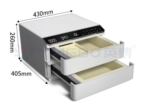 홈 지문 잠금 가죽 덮인 보석 안전 상자