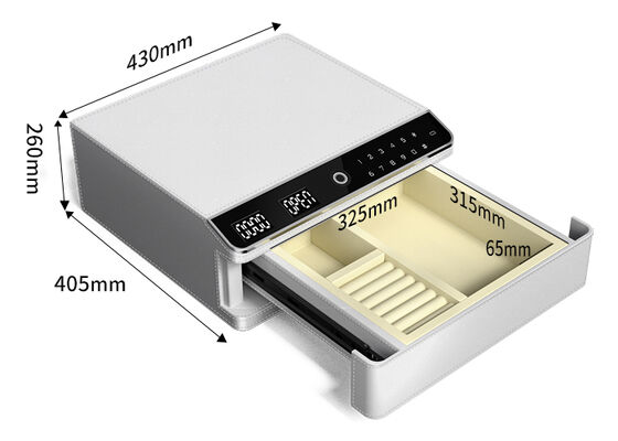 자동 팝업 & 금속 슬라이딩 레일과 함께 가죽 덮여 작은 보석 안전 상자