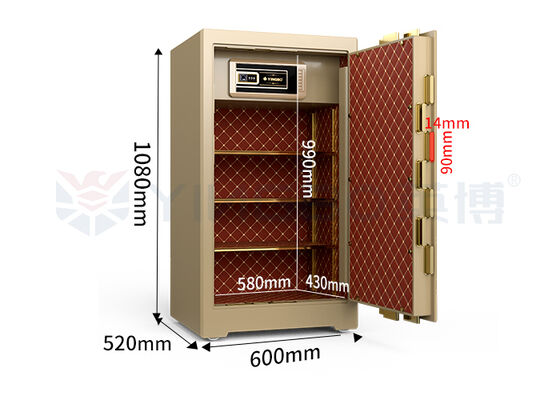 H1080mm 상용 안전 상자 고체 철강 건설 은행 안전 상자