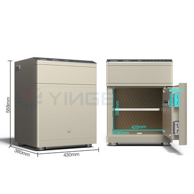 Solid Steel Smart Safe Box Wireless Charging Night Table Intelligent Alarm System