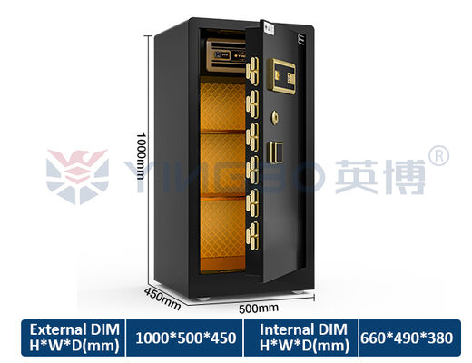 ISO & CE & RoHS & 특허 7 오픈 웨이즈 듀얼 솔리드 스틸 홈 세이프 박스 68kg YB / RS-100